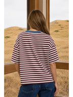 Stripe Shirt- Burgundy
