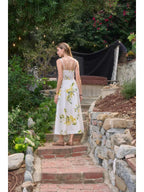 Floral V Neck Pleated Midi