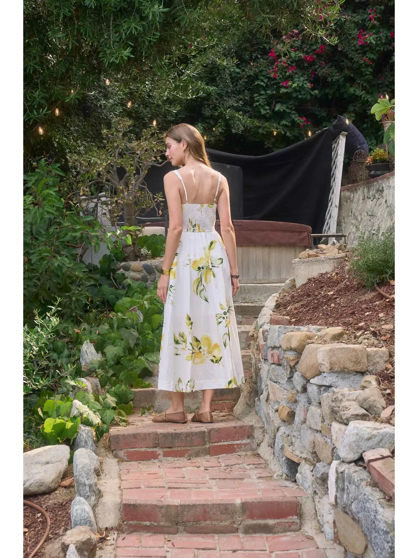 Floral V Neck Pleated Midi