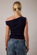 Navy Asymmetrical Top