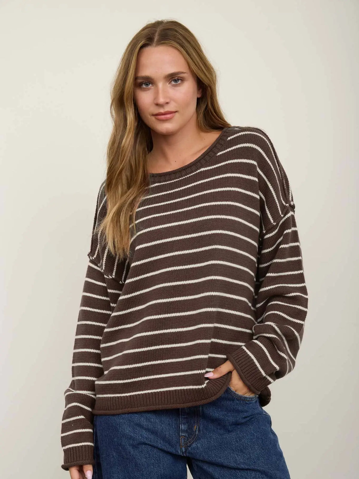 Stripe Sweater- Chocolate & Cream