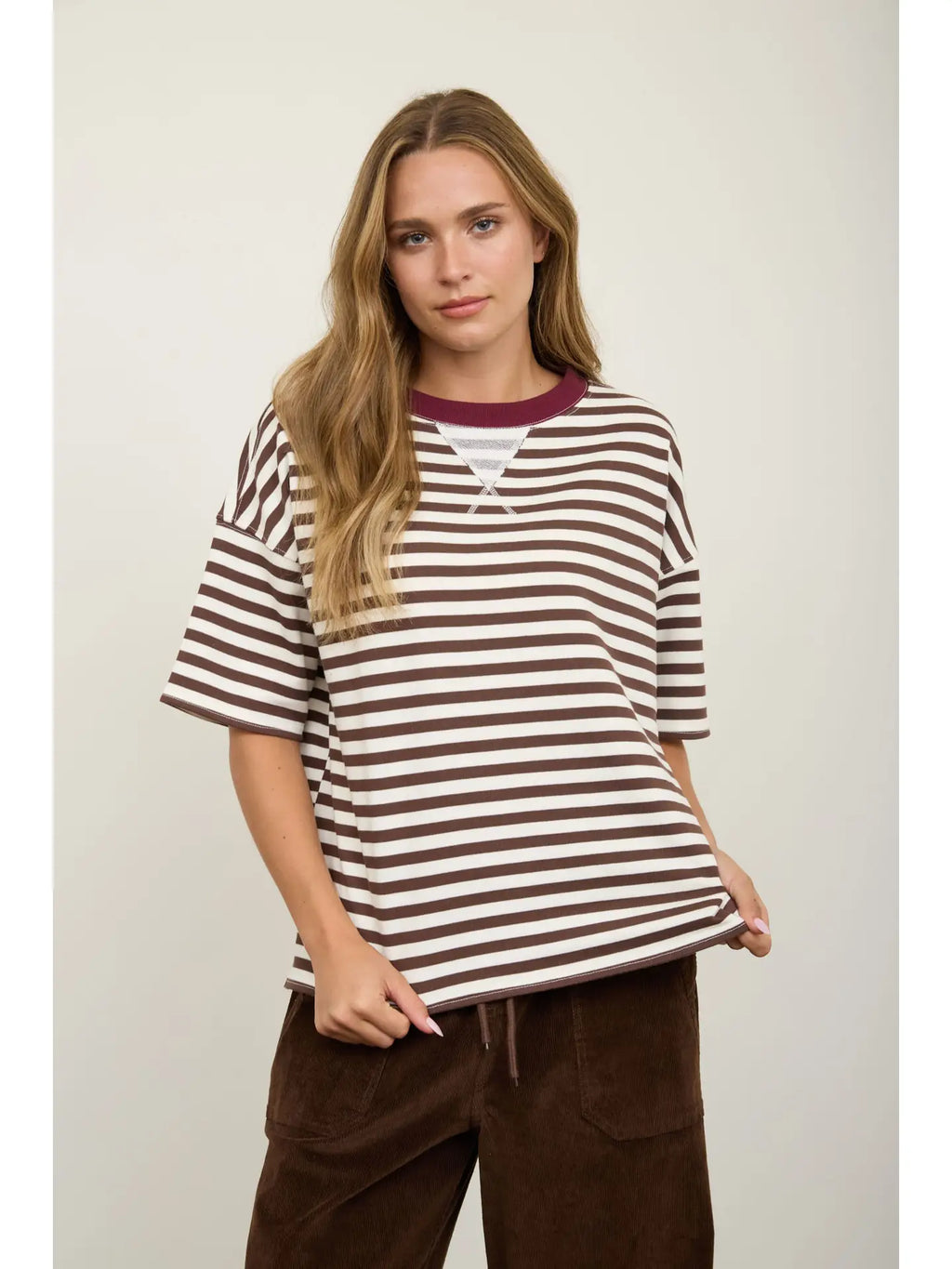 Stripe Shirt- Dark Brown