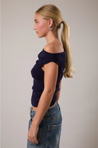 Navy Asymmetrical Top