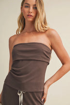 Strapless Tube Top and Maxi Skirt Set