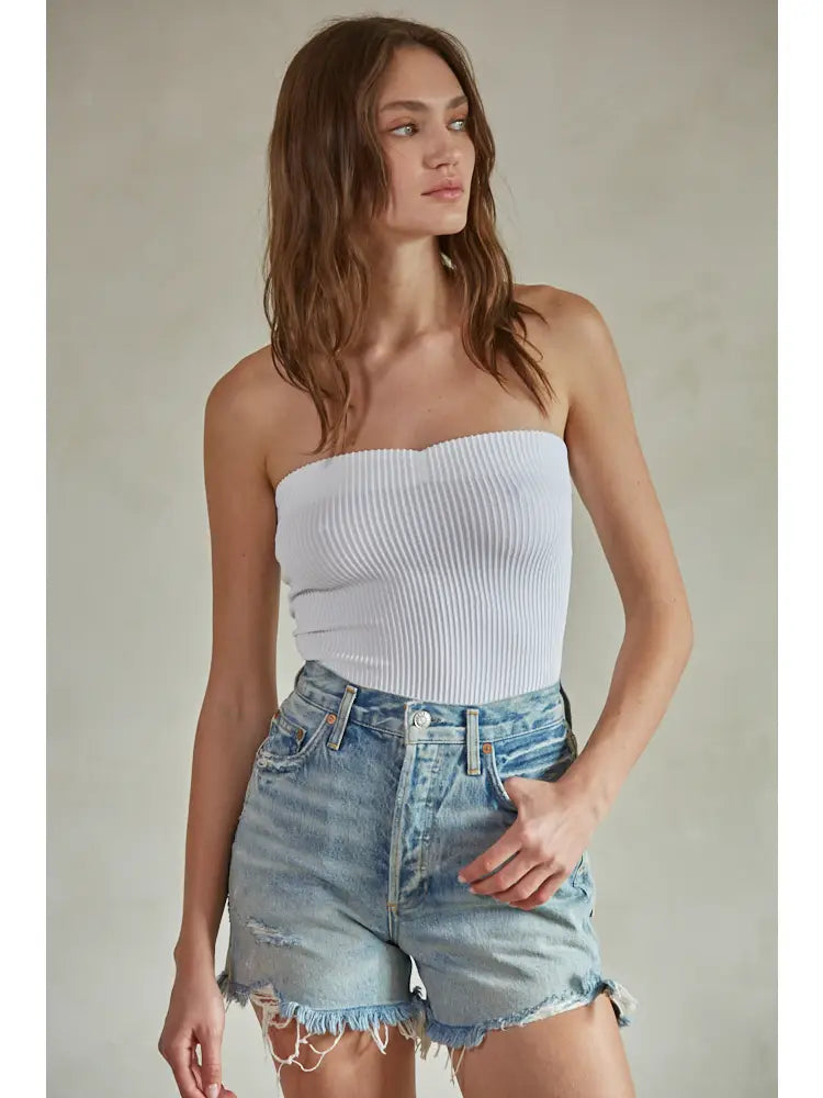 Ribbed Tube Top White