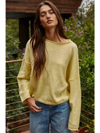 Rolled Neck Sweater - Yellow