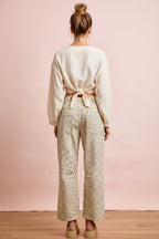 Floral Patch Barrel Jeans