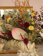 Fall Pumpkin Floral Arrangement Class- Large Cream Pumpkin