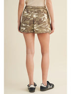 Rope Drawstring Camo Skort