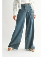 Scallop Wide Leg Denim