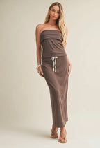 Strapless Tube Top and Maxi Skirt Set