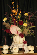Fall Pumpkin Floral Arrangement Class- Large Cream Pumpkin