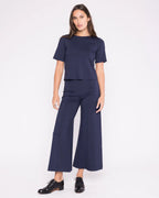 Ponte Knit Top - Navy