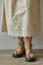 Floral Embroidered Midi Skirt