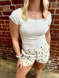 Raw Edge Wide Neck Top
