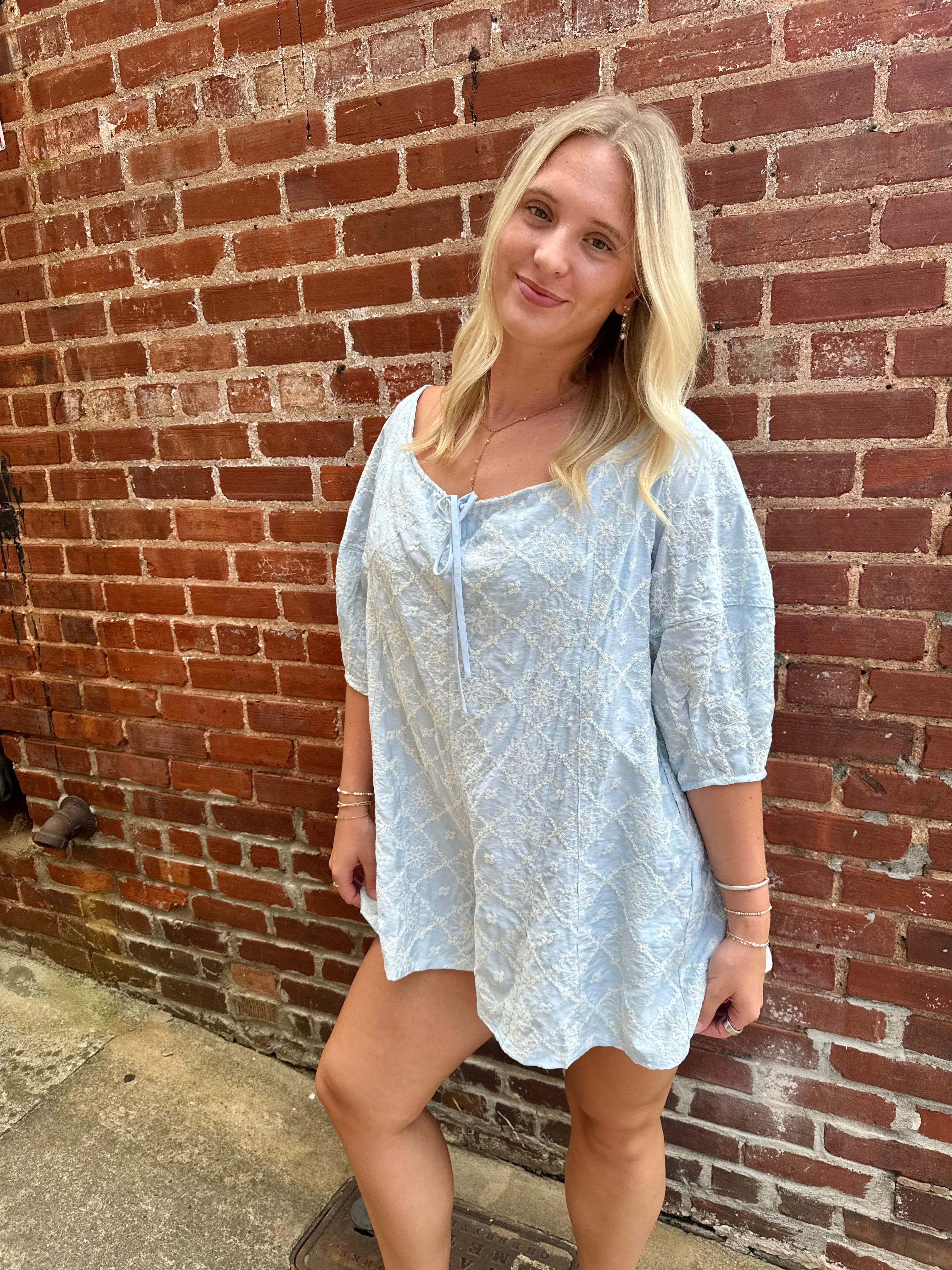 Floral Embroidered Woven Romper