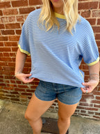 Yellow & Blue Stripped Tee