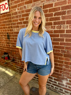 Yellow & Blue Stripped Tee