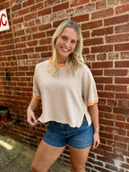 Orange & Tan Striped Tee