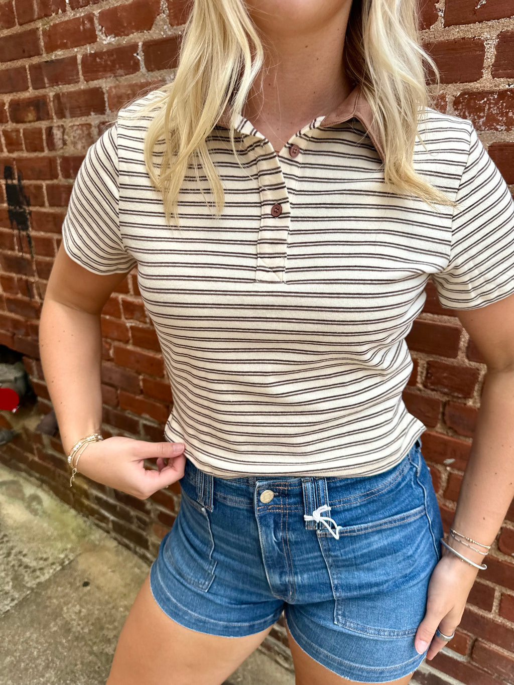 Stripe Collar Top