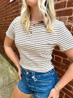 Stripe Collar Top