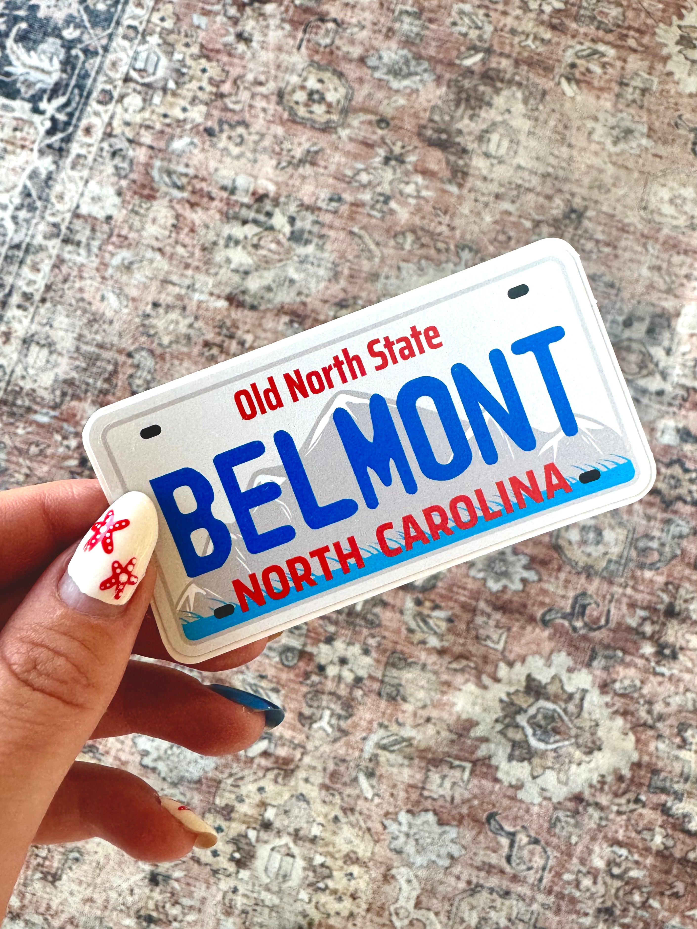 NC Belmont License Plate Sticker