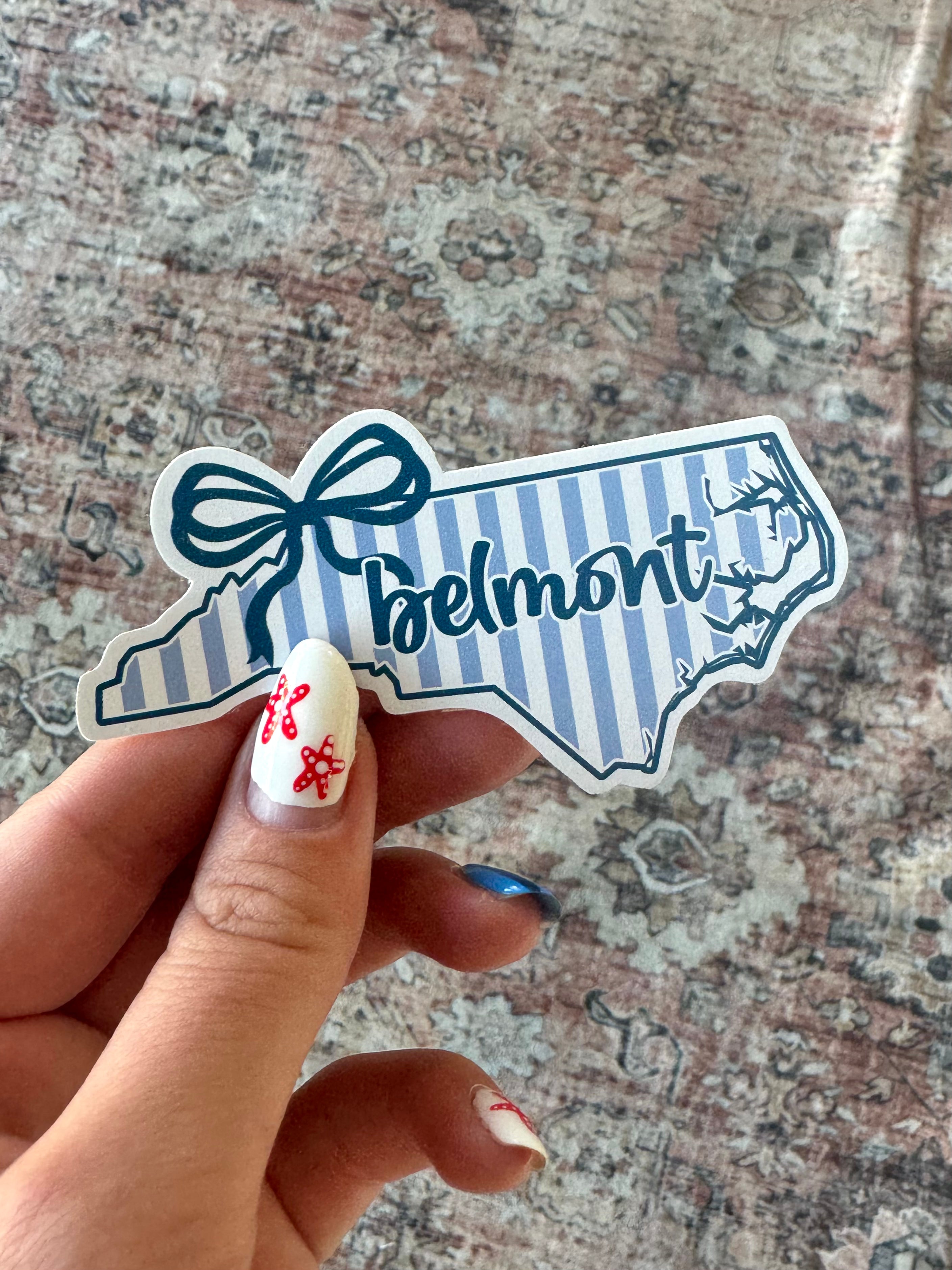 Belmont North Carolina State Outline Sticker