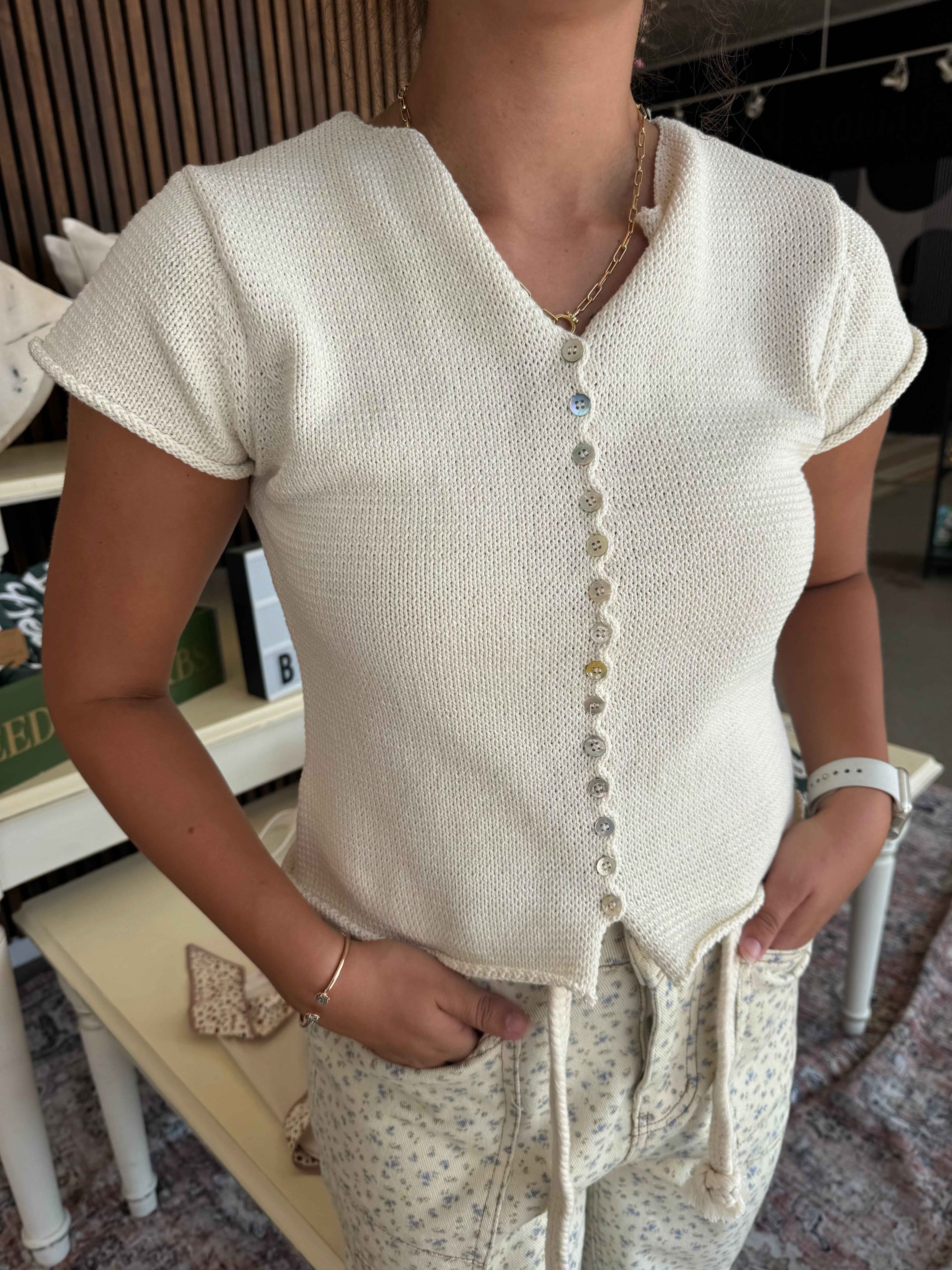 The Alana Top Ivory Sweater Top