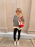 Oversized Black & Cream Stripe Top