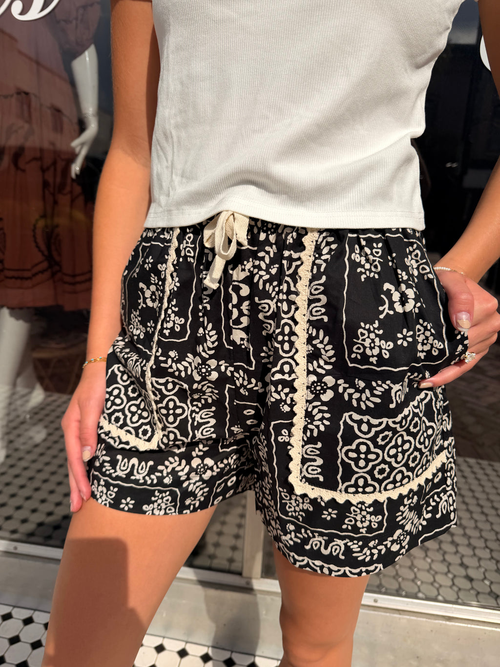 Bandana Patchwork Pattern Shorts