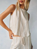 Tan Creme Sleeveless Button Back- Bella Dahl