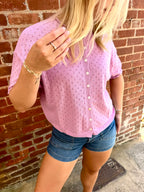 Lilac Rolled Neck Cardigan Tee