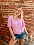 Lilac Rolled Neck Cardigan Tee