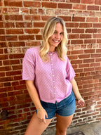 Lilac Rolled Neck Cardigan Tee