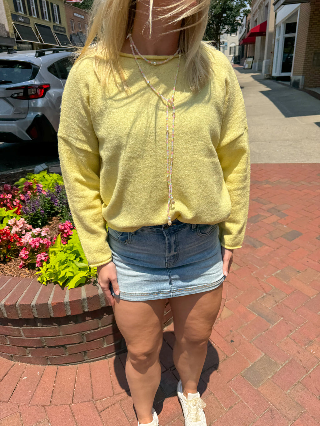Rolled Neck Sweater - Yellow