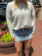 Rolled Neck Sweater - Cream