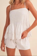 White Wide Leg Shorts