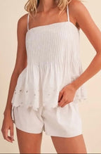 White Wide Leg Shorts