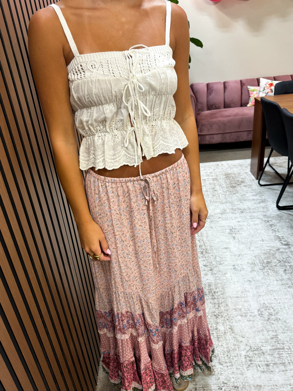 Floral Tiered Maxi Skirt
