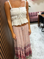 Floral Tiered Maxi Skirt