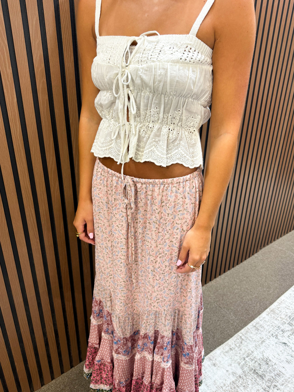 Floral Tiered Maxi Skirt