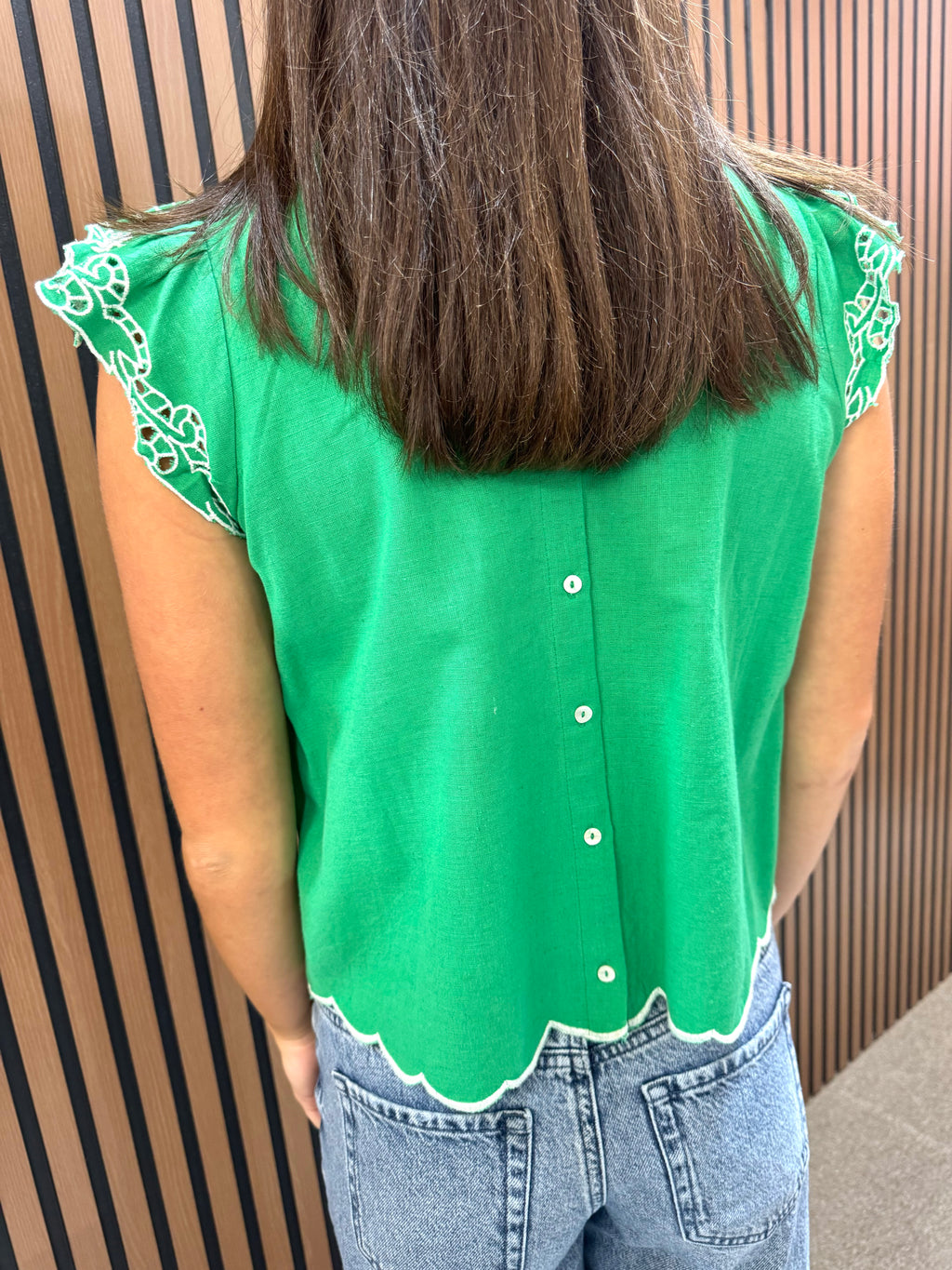 Green White Paradise Top