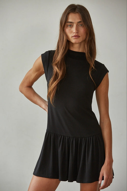 Mock Neck Mini Dress
