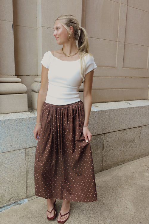 Brown Polka Dot Skirt