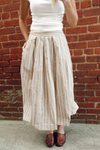 Beige Striped Skirt