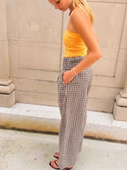 Gingham Smock Waist Pants