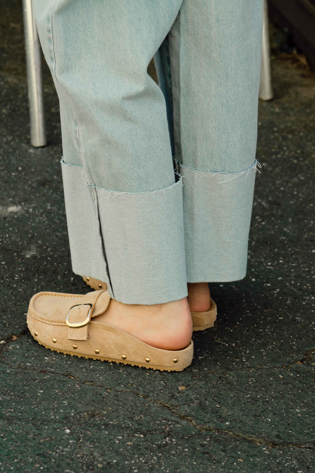 Studded Bone Clog Shoes