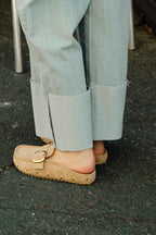 Studded Bone Clog Shoes