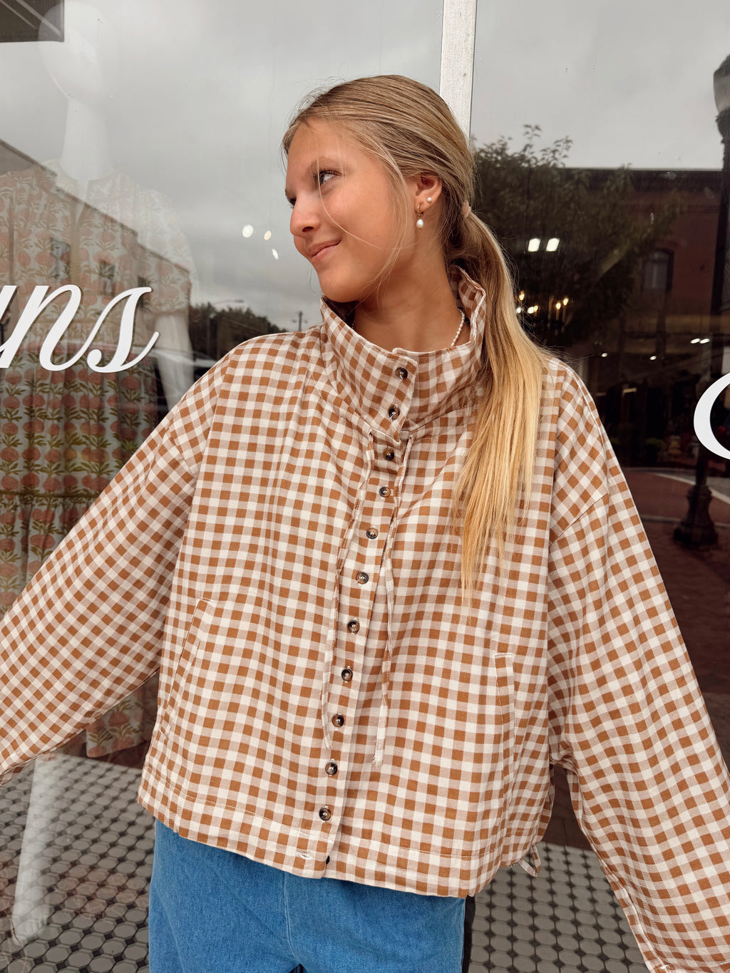 Brown Gingham Jacket