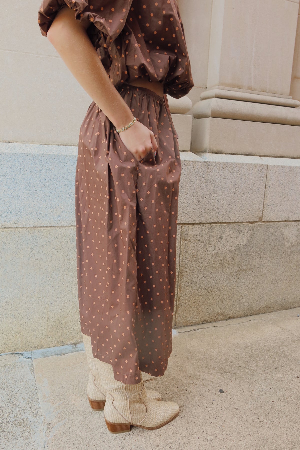 Brown Polka Dot Skirt